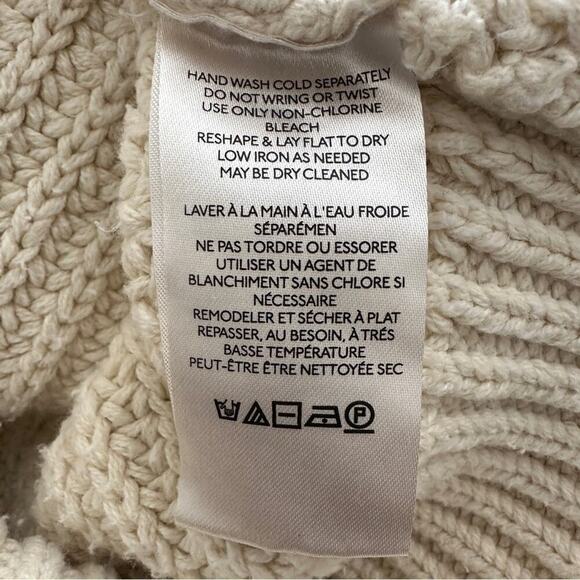 FREE PEOPLE Swim Too Deep Oversized Knitted Chunky Sweater in Tan Sz. XS - Picture 10 of 12